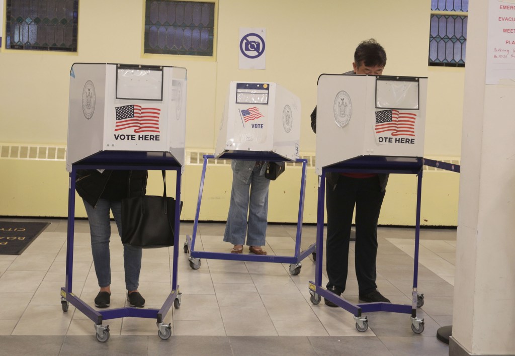 Early voters at St. Luke's Roman Catholic Church in Queens on October 26, 2024.